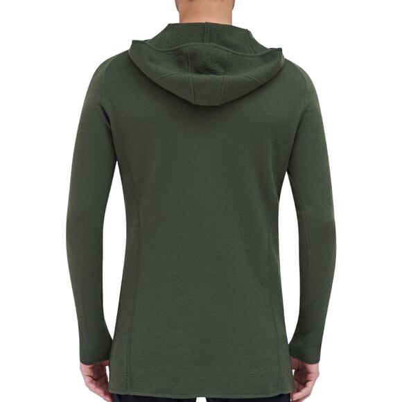 EFM-ENGINEERED FOR MOTION Converge Green Hooded Wool Pullover Sweater - Picture 2 of 11